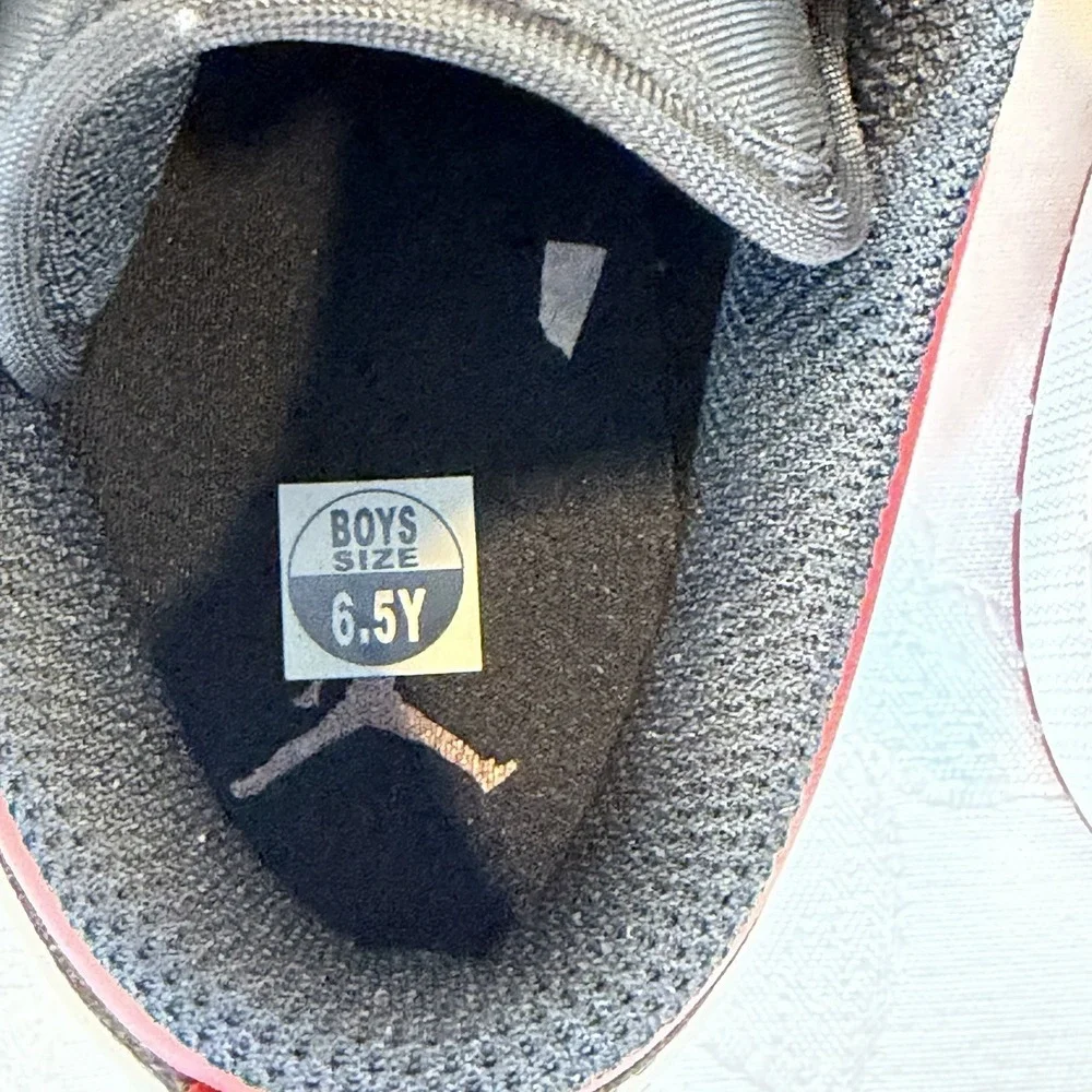 Nike Size-6.5 Y Kids Air Jordan 1 Low GS Shoes - Gym Red (553560-066)